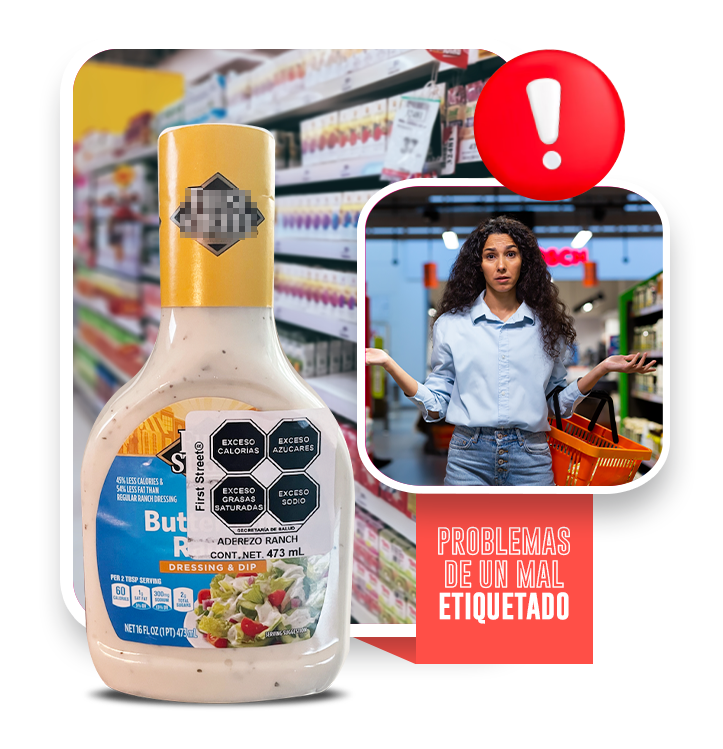 Etiqueta Nom para producto